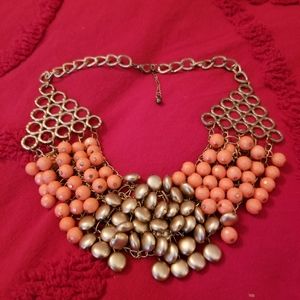 SOLD Vintage orange and gold necklace